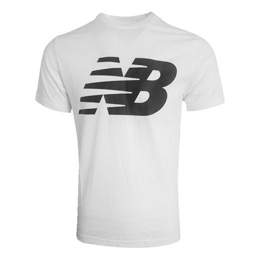 New Balance Men's New Balance Knit Breathable Athleisure Casual Sports LOGO Printing Short Sleeve White MT91923-WT
