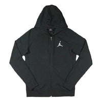 Air Jordan Solid Color Knit Athleisure Casual Sports Hooded Jacket Black 822659-010