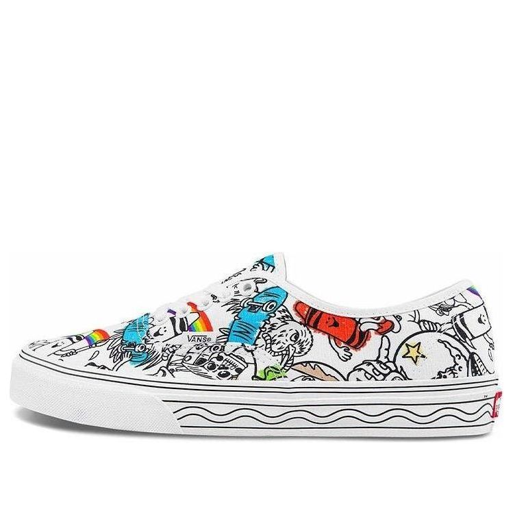 Crayola x Vans Authentic Low Top Fashion Casual Skate Shoes White Black Graffiti Unisex 'White Black' VN0A5KRDARE