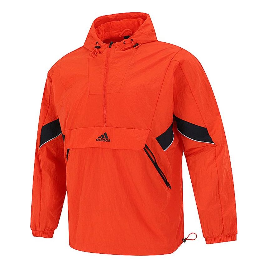 adidas Athleisure Casual Sports Running Training Woven Hooded Jacket Red H40214