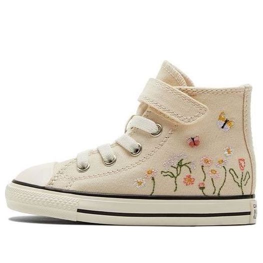 (TD) Converse Chuck Taylor All Star Easy-On High 'Embroidered Floral Print - Natural Ivory' A01617C