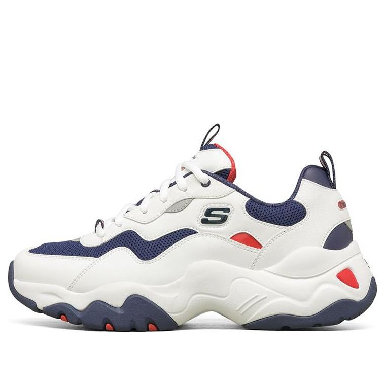 Skechers D Lites Low-Top Running Shoes White/Blue/Red 237152-WNVR