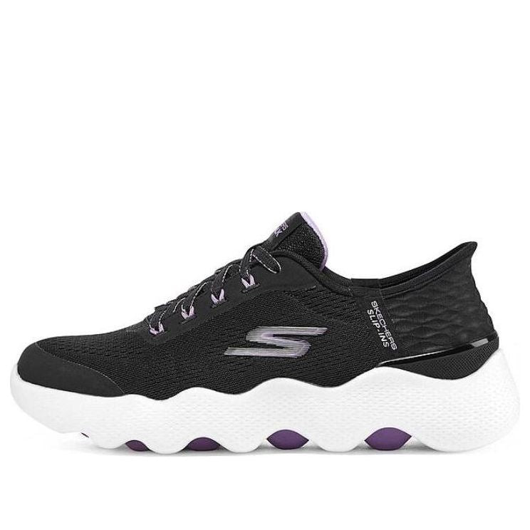 (WMNS) Skechers GO WALK Massage Fit 'Black Lavender' 124916-BKLV