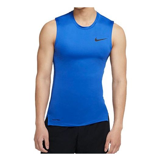Nike Pro Logo Training Tight Vest Blue Royal blue BV5601-480