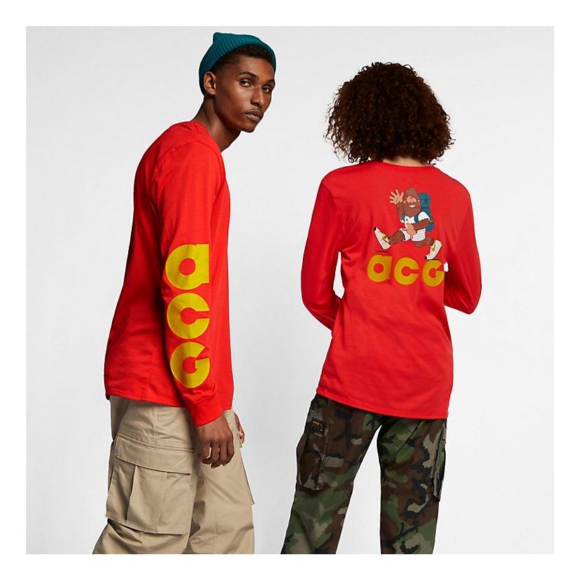 NikeLab ACG Long Sleeve T-Shirt 'Habanero Red Bright Citron' AQ3953-634