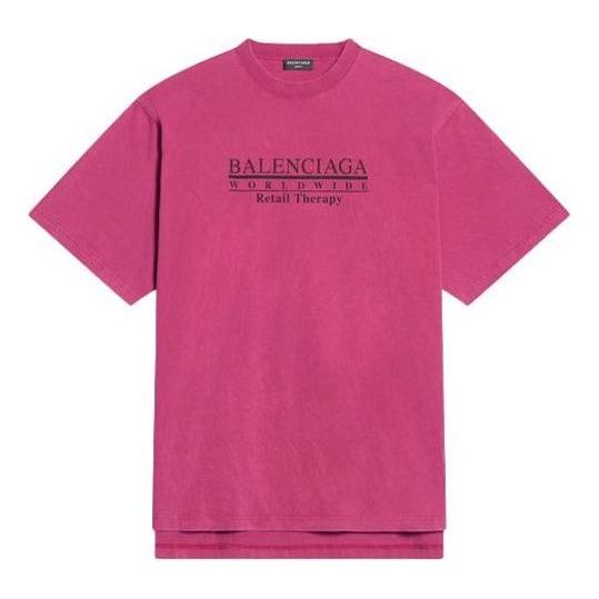 Balenciaga Retail Therapy Slit T-Shirt 'Burgundy Black' 675016TLVB16165