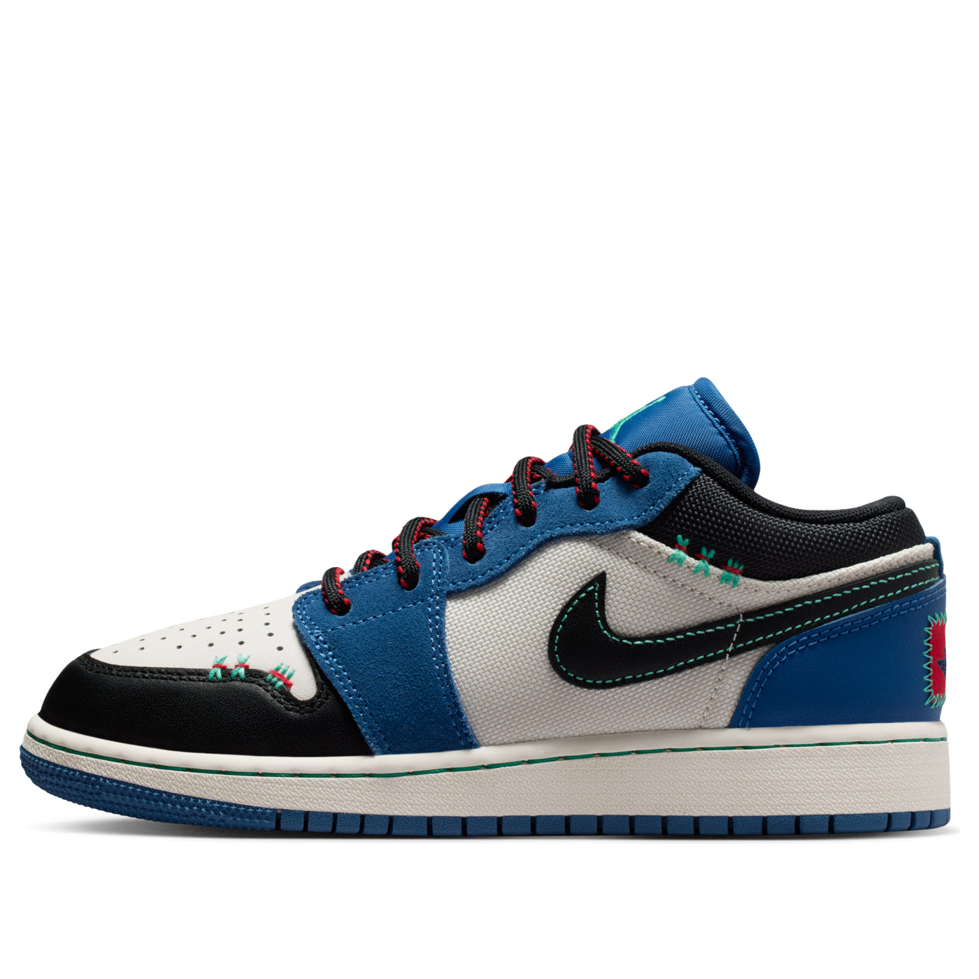 (GS) Air Jordan 1 Low SE 'True Blue Red Kinetic Green' IO2062-400