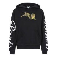 KENZO Tiger Embroidered hooded Sports Unisex Black F962SW765972-99