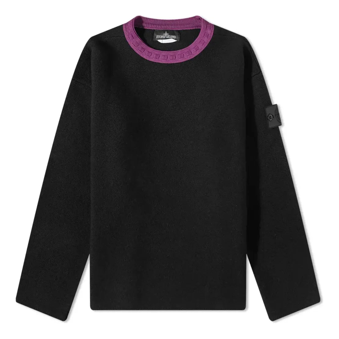 STONE ISLAND Shadow Project Contrast Collar Crew Knit 'Black' 77195042U-V2029