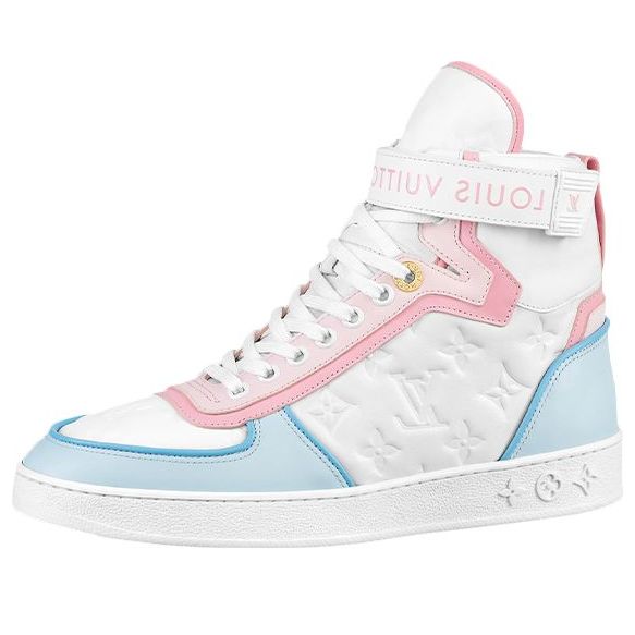 (WMNS) LOUIS VUITTON Boombox Ankle Sneakers 'White Monogram with Pink and Blue' 1A9S6Q