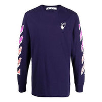 Off-White SS21 Arrow Logo Printing Long Sleeves Blue OMAB001R21JER0034632