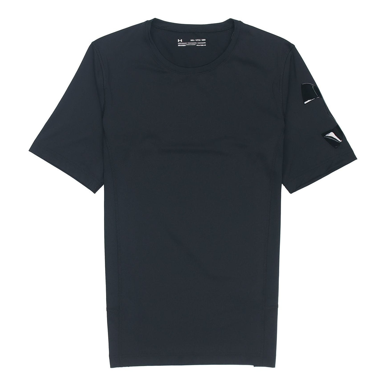 Men's Under Armour Casual Breathable Round Neck Tight Sports Short Sleeve Black 1351815-001
