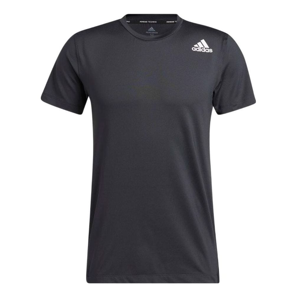 Men's adidas Colorblock Alphabet Logo Round Neck Pullover Sports Short Sleeve Japanese Version Gray T-Shirt H29180