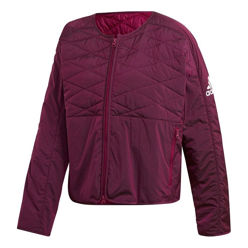 (WMNS) adidas W ZNE Padded JK Cardigan Casual Sports Jacket Wine Red FS2434