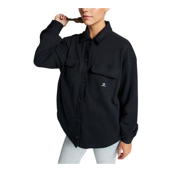 (WMNS) Converse Utility Shirt 'Black' 10026034-A01