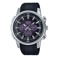 Casio Dress Classic Analog Watch 'Black Purple Silver' MTP-E505-6AV