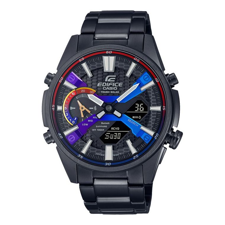Men's CASIO Edifice Gradient Series Fashion Business Stylish Solar Powered Metallic Strap Watch Mens Analog ECB-S100YHG-1APR