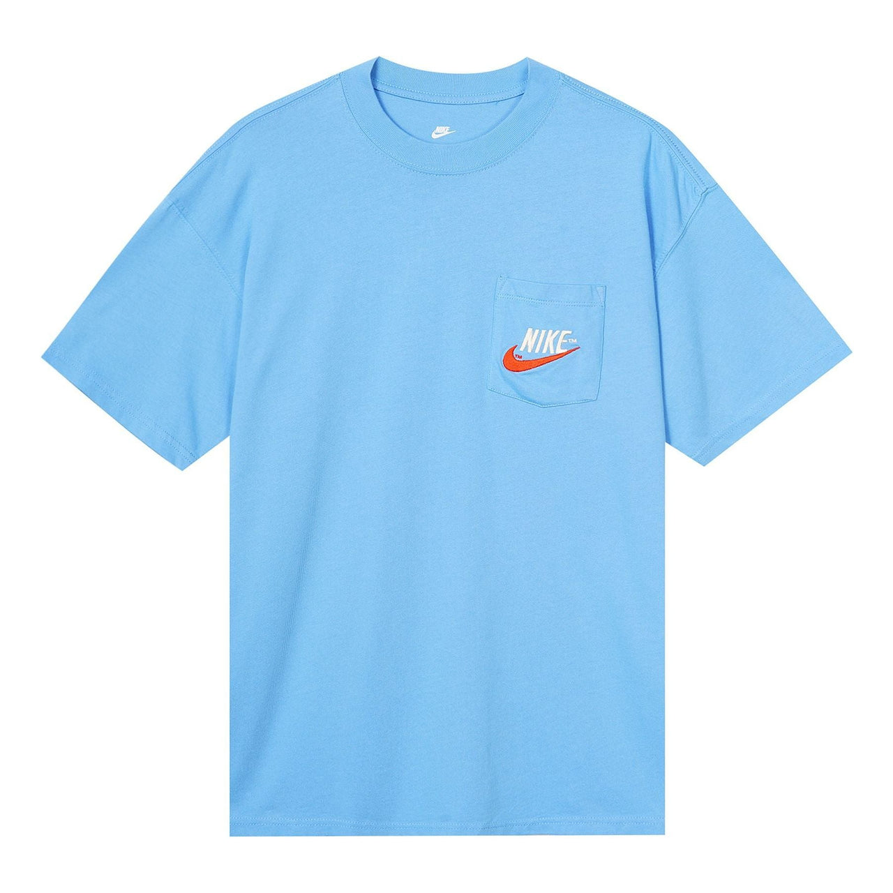 Men's Nike Sportswear Casual Sports Breathable Back Large Logo Round Neck Short Sleeve University Blue T-Shirt DM6426-412
