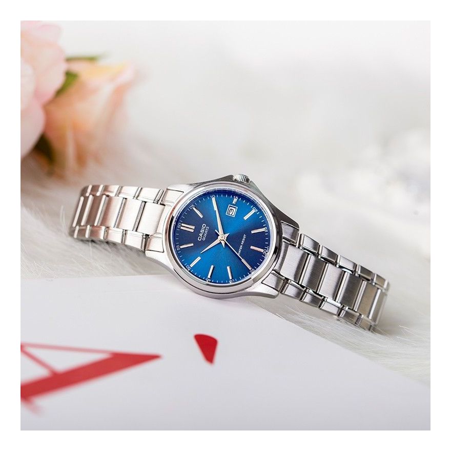 CASIO Waterproof Quartz Stainless Steel Strap Blue Dial Blue Analog LTP-1183A-2A