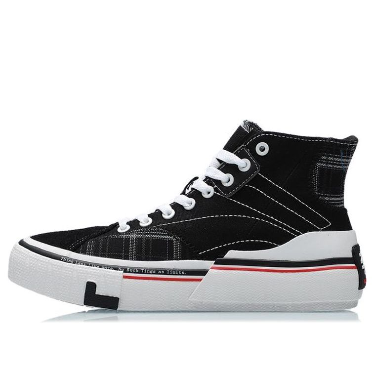 (WMNS) Li-Ning Canvas Hi Shoes 'Black White Red' AECR008-4