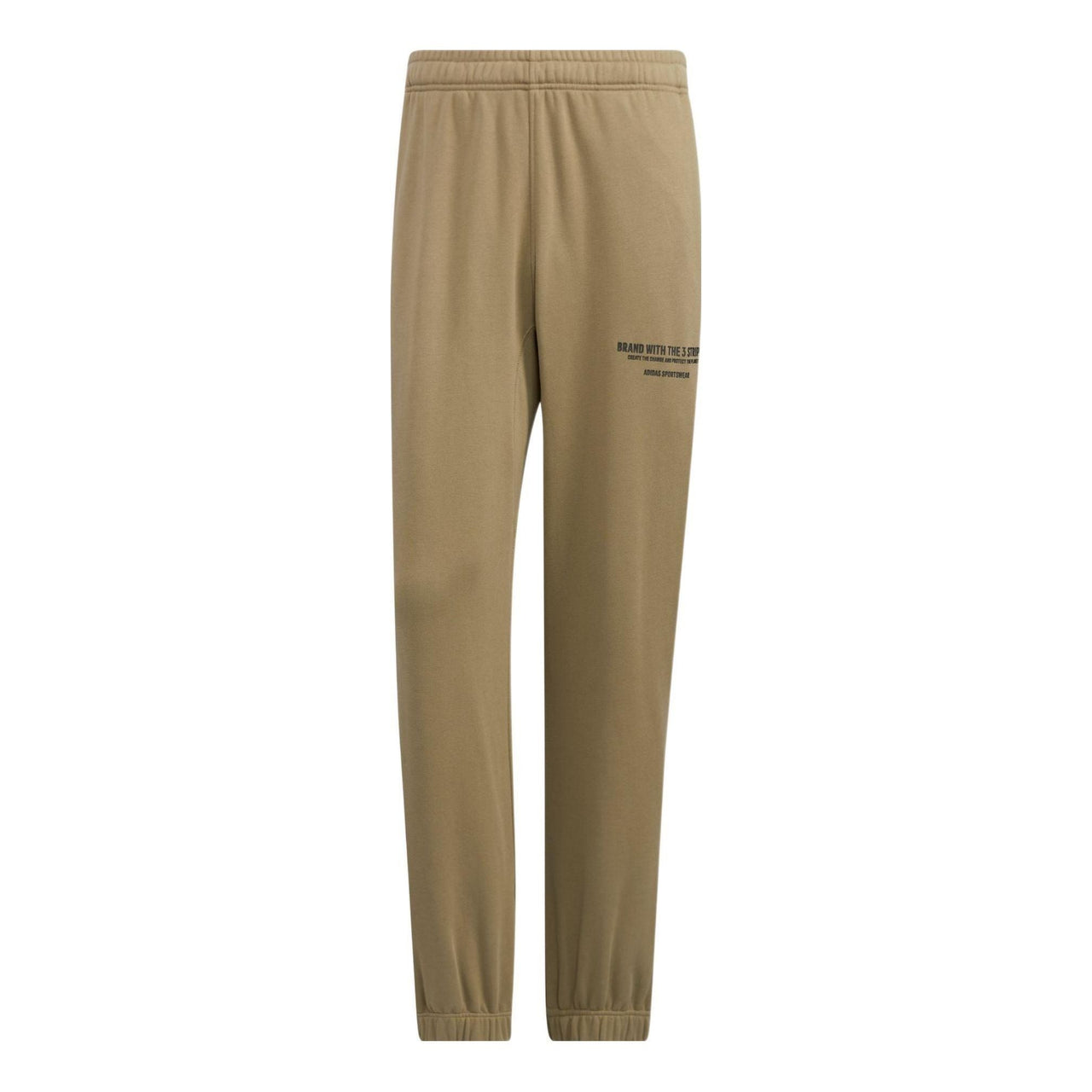 Men's adidas Solid Color Logo Printing Elastic Waistband Bundle Feet Sports Pants/Trousers/Joggers Green HZ7055