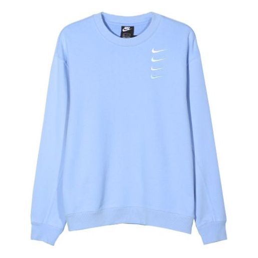 Nike Swoosh Four hook gradual change round neck sweater light blue DA3193-431