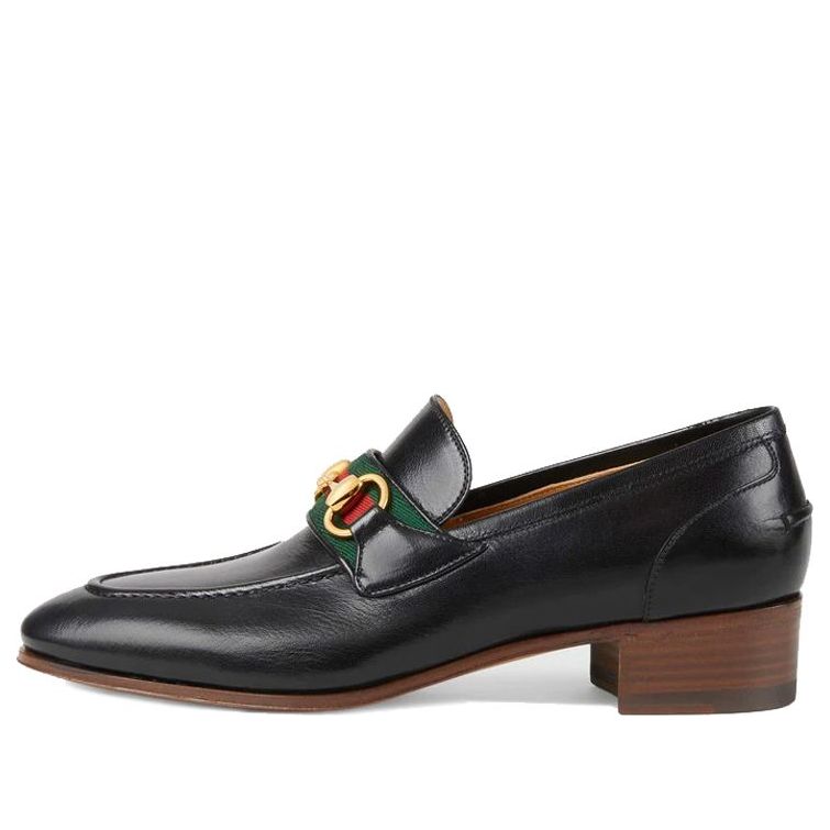 (WMNS) Gucci Loafer With Horsebit And Web 'Black' 660819-0G0P0-1060