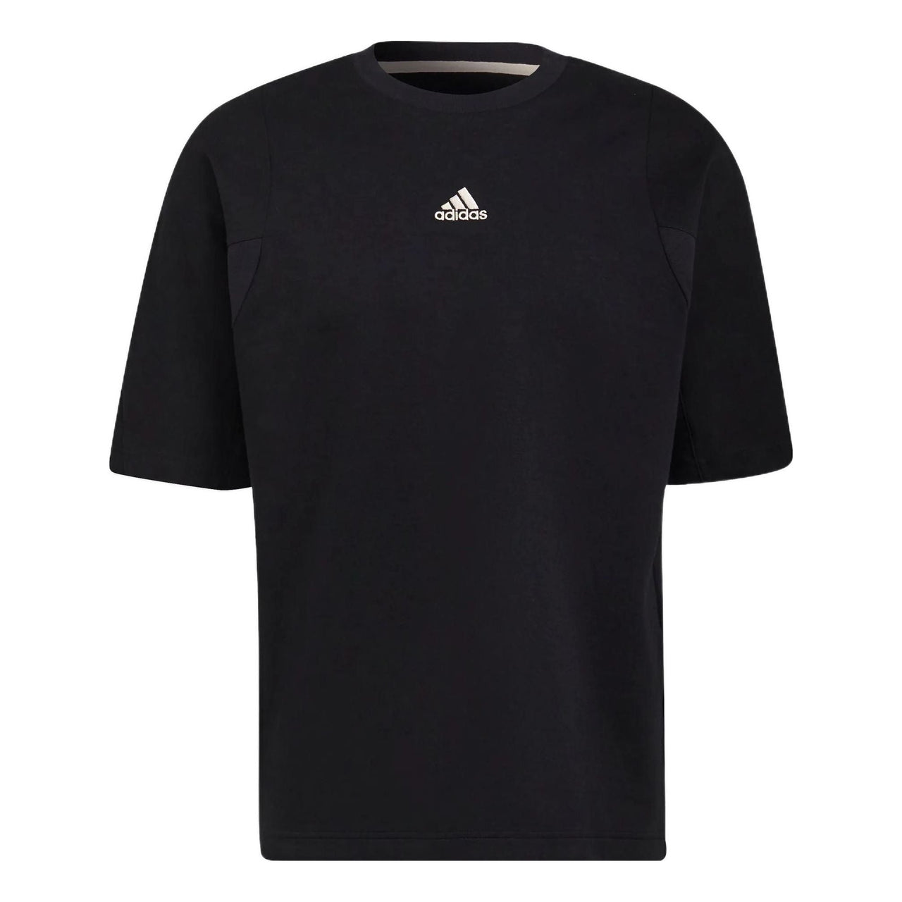 adidas Solid Color Logo Alphabet Printing Sports Short Sleeve Black HB6599