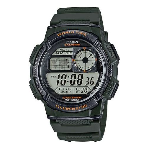 CASIO Sports Quartz Waterproof Shockproof Mens Dark Green Digital AE-1000W-3AV