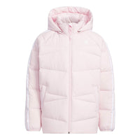 (GS) adidas 3-Stripes Hooded Down Jacket Asia Sizing 'Pink' HM7164