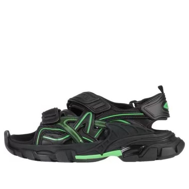 (WMNS) Balenciaga Track 2.0 Sandals 'Black Green' 617543W3AJ11030