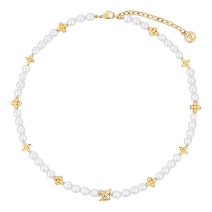 (WMNS) LOUIS VUITTON My LV Pearl Necklace 'White Gold' M01990