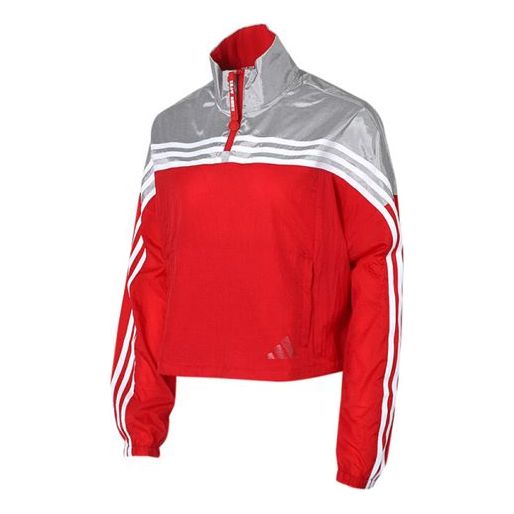 (WMNS) adidas Urban Anorak Tatting Stitching Hooded Jacket Red/Grey GJ9021