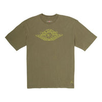 (WMNS) Air Jordan Wings Logo Loose Short Sleeve US Edition 'Olive Green' CV7429-222