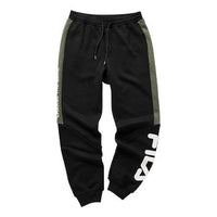 FILA FUSION Contrast Color Stitching Large Logo Sports Pants Black T11M013602F-BK