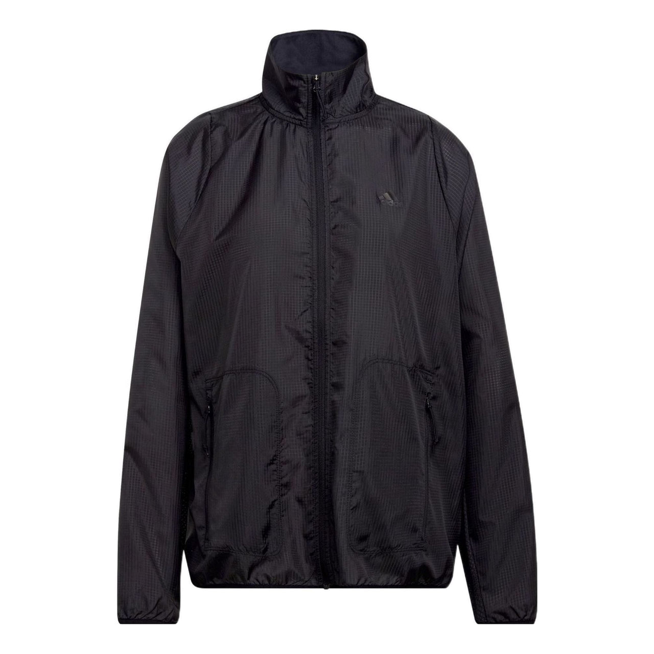 (WMNS) adidas Run Icons 3Bar Running Windbreak Asia Sizing 'Black' HC7971