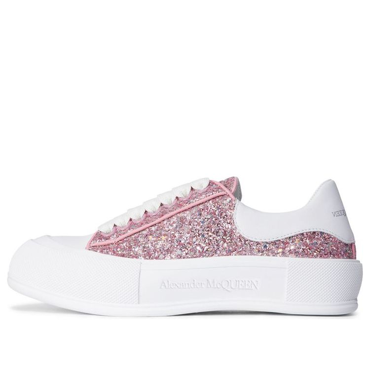 (WMNS) Alexander McQueen Glitter Deck Plimsoll 'Rose Pink' 676687W4RN35686