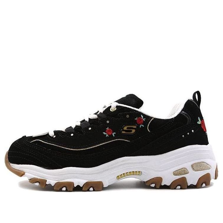 (WMNS) Skechers D'Lites Low-Top Daddy Shoes Black 13084-BKW