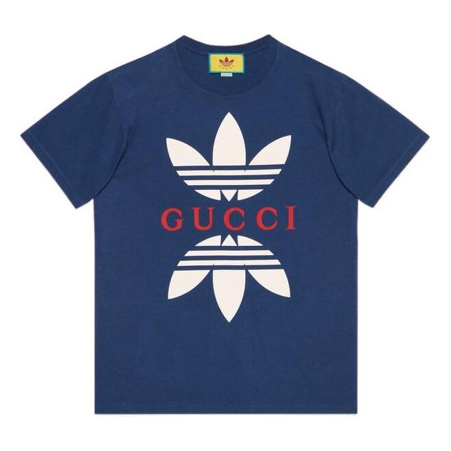 Gucci x adidas Cotton Jersey T-Shirt 'Cobalt Blue' 548334-XJEMJ-4622