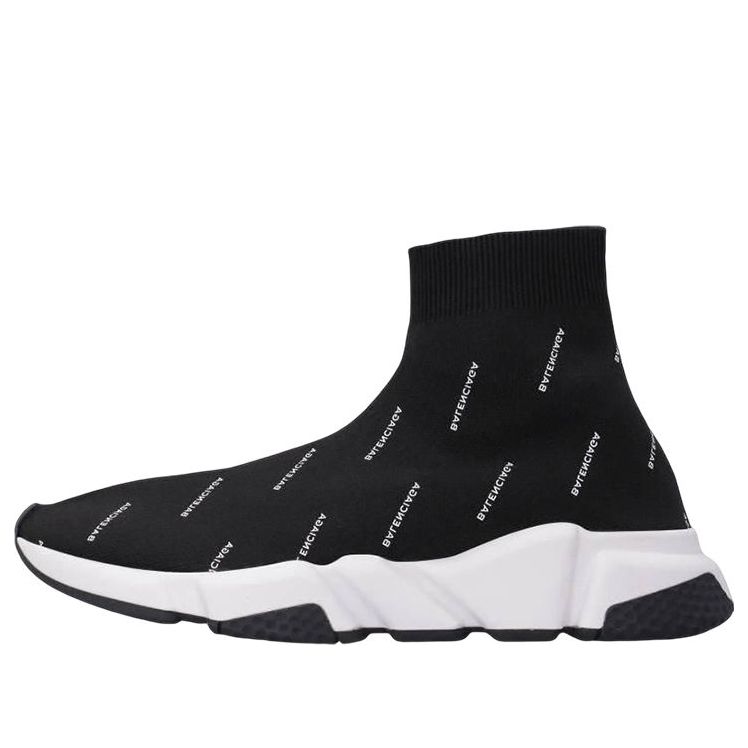Balenciaga Speed 1.0 Sneakers 'Black Logo Print' 506336W06501006