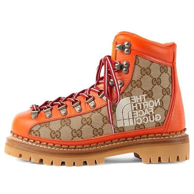 (WMNS) Gucci x The North Face Canvas Leather Boots 'Orange' 679927-18A40-7570