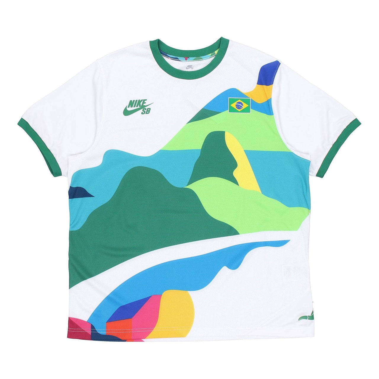 Nike SB x Parra Crossover Brazil Colors Pattern Tee 'White Multi' CT6087-100