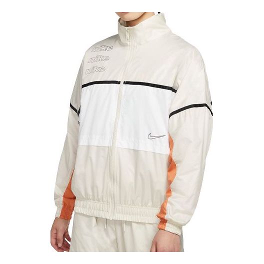 (WMNS) Nike Stand Collar Windbreaker Jacket Bone CU6390-072