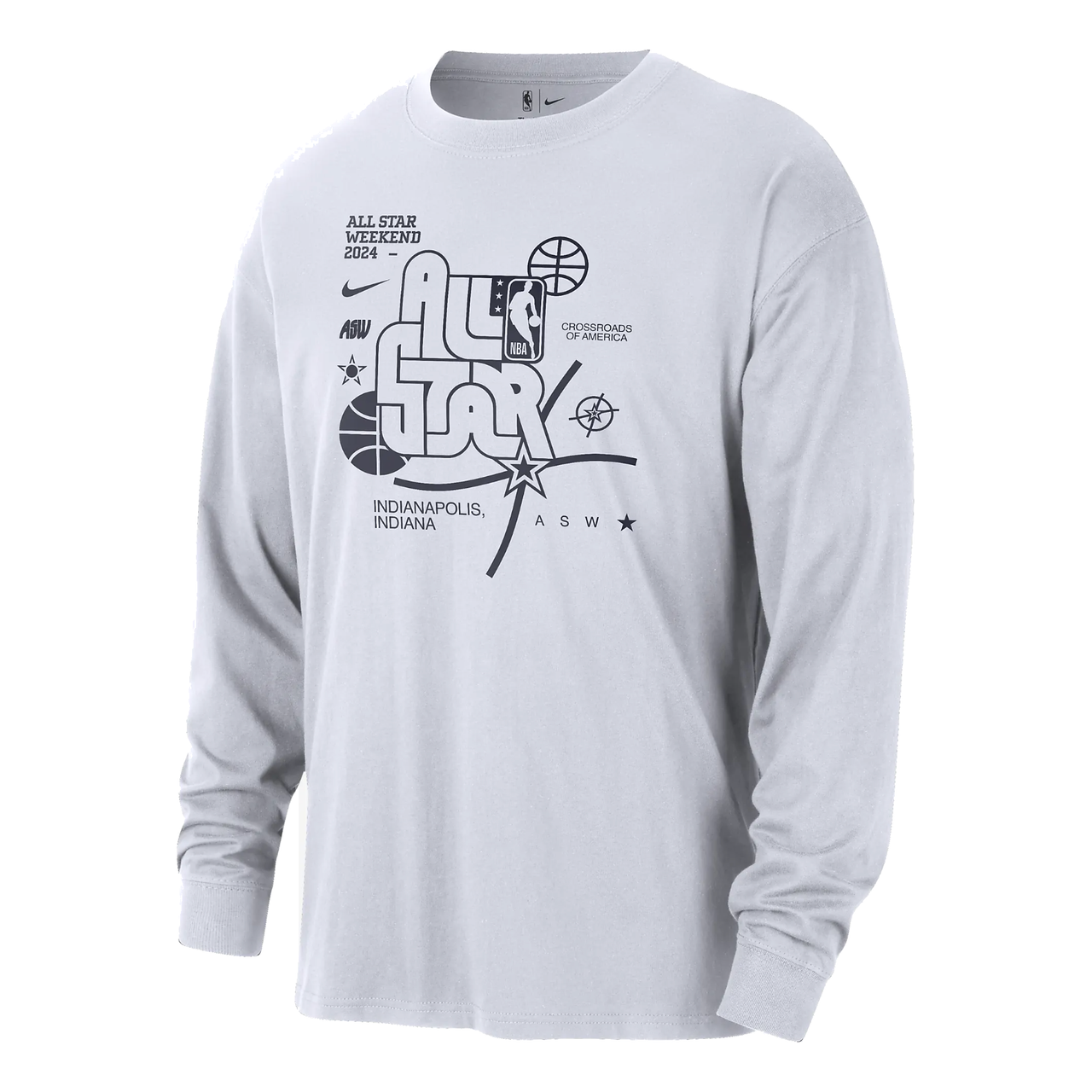 Nike 2024 NBA All-Star Weekend Max90 Long-Sleeve T-Shirt 'White' FQ6530-100