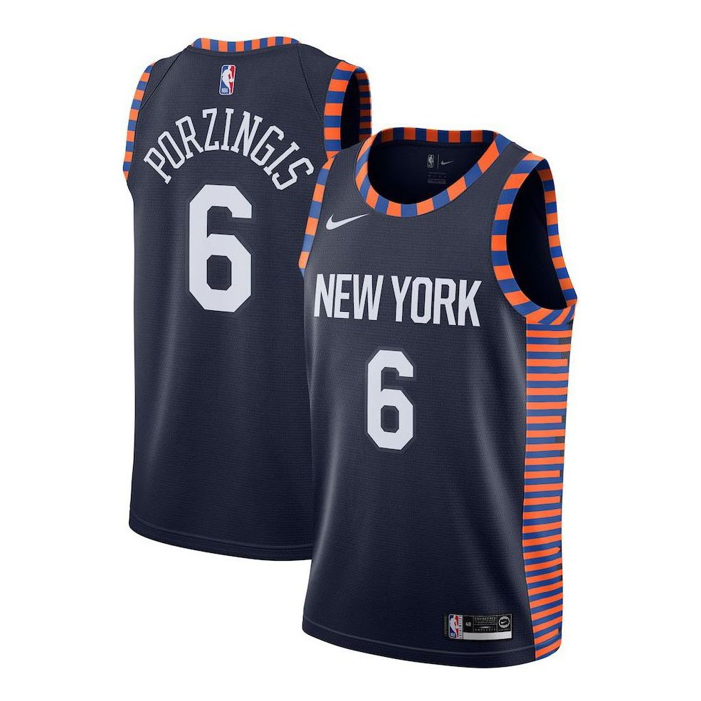 Nike NBA NYC Knicks Swingman Jersey Porzingis 'City Edition' Navy AJ4630-419