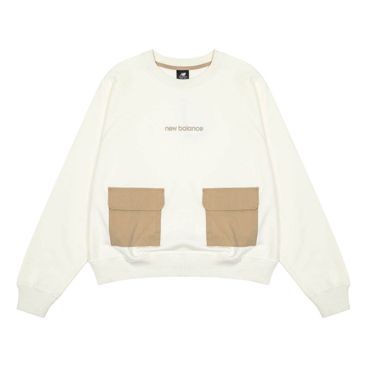 (WMNS) New Balance Casual Pocket Sweatshirt 'White Brown' AWT23320-CIC