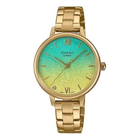 CASIO SHEEN Universe Starry Sky Subject Stylish Simplicity Thin And Light Watch Gradient Gold Analog SHE-4548G-2AUPR