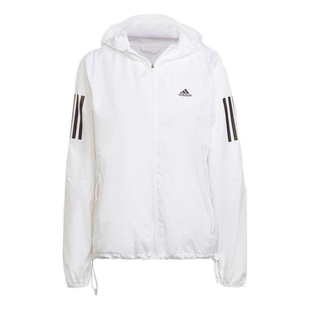 (WMNS) adidas Own the Run Hooded Running Windbreaker 'White Black' HB9369
