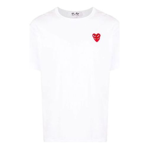 COMME des GARCONS PLAY Basic T-Shirt Red Family Heart 'White' AZ-T288-051-2