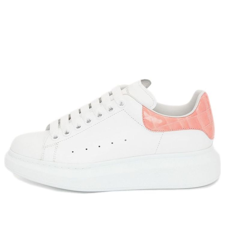 (WMNS) Alexander McQueen Oversized Sneaker 'White Pastel Pink Crocodile' 553770WIAF89414